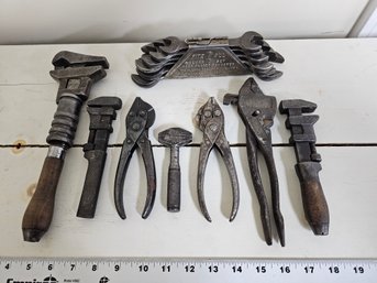 Collection Of Unique And Old Wrenches