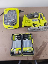 Ryobu Jigsaw, Battery Charger And Extra Blades