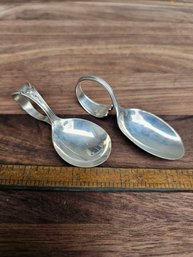 Two Sterling Silver Baby Spoons