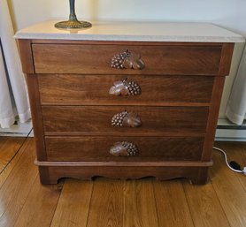 Beautiful Grape And Leaf Carved Chest Of Drawers