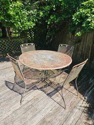 Vintage Cast Iron Table And Chairs