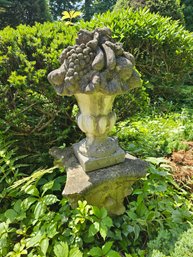 Concrete Cast Cornucopia Or Fruit Urn/Basket