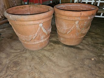 Pair Of Large Terra Cotta Planters