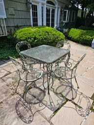 Cast Iron Table And Chairs With Floral Motif