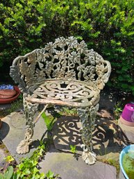 Heavy Grape Pattern Cast Iron Chair
