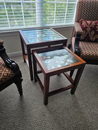 Pair Of Wood Display Nesting Tables