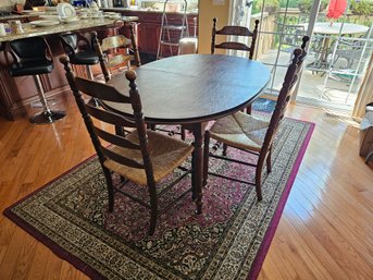 Classic Hitchcock Table, With Chairs, Cover And Two Leaves