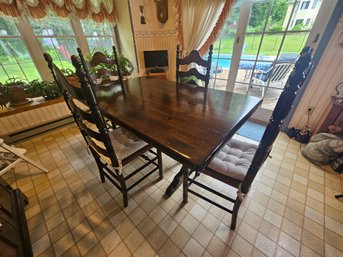 Attractive Dining Table And Ladderback Chairs