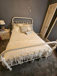 Antique Cast Iron Bed And Linens
