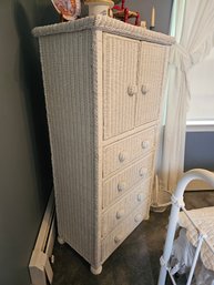 Tall Wicker Dresser Cabinet