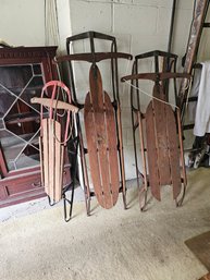 Group Of Vintage Sleds
