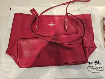 Red Leather Coach Bag