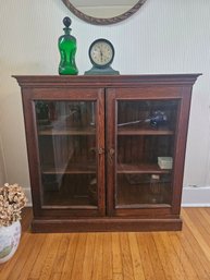 Oak Display Cabinet With Glass Doors