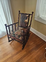 Twisted Wood Rocker In Need Of Restoration