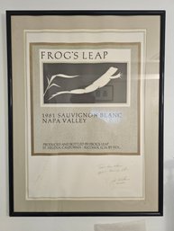 Signed Frog Leap Wine Poster