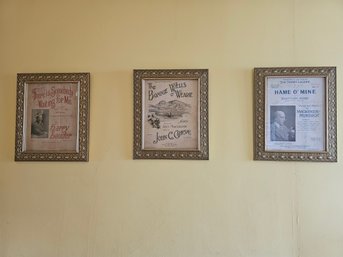 Grouping Of Three Framed Music Books