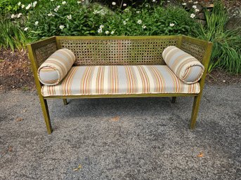 Settee With Seat Cushion And Pillows