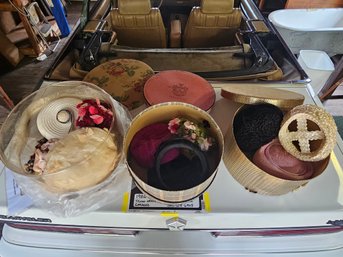 Three Hat Boxes With Vintage Hats