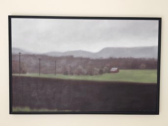 Landscape Oil On Linen Titled 'Spring Fields By Christie Scheele