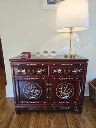 Rosewood Side Table With Mother Of Pearl Inlay