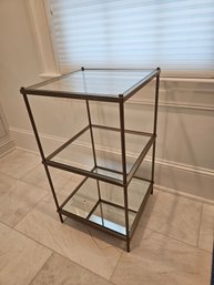 Brass And Glass Tiered Accent Table / Shelving