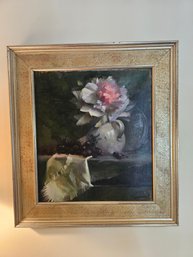 Floral And Fruit Still Life Oil On Canvas By Artist Frank Cannas