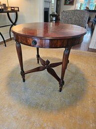 Theodore Alexander Mahogany Center Table With Flamed Veneer