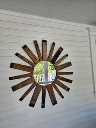 Starburst Mirror Repurposed From A Whisky Barrel