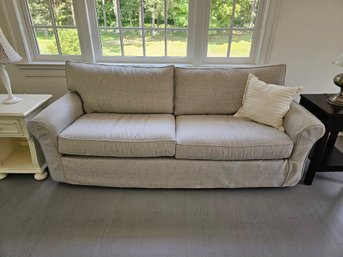 Neutral Colored Two Cushion Sofa Bed