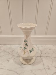 Belleek Bud Vase With Shamrock Pattern