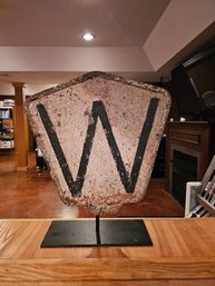 Cast Iron 'W' Train Sign