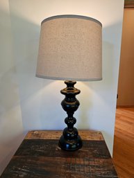 Black Lamp With Linen Shade (master BR)