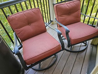 Pair Of Aluminum Swivel Chairs