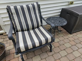 Single Platform Outdoor Rocker And Accent Table