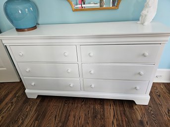 Handsome White Wood Dresser By Young America