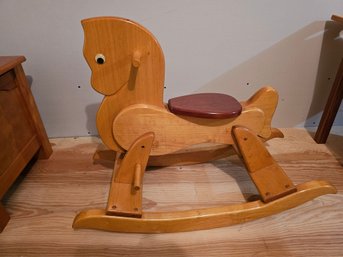 Natural Wood Rocking Horse