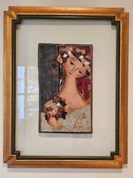 Beautifully Framed Ceramic Tile Bt Ruth Faktorowicz