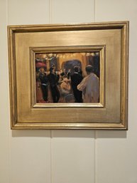 Oil On Canvas Board Titled Mariachi Band By Artist Fred Doloresco