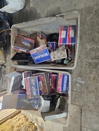 Two Bins Filled With Schlage Hardware (Mostly Knobs)