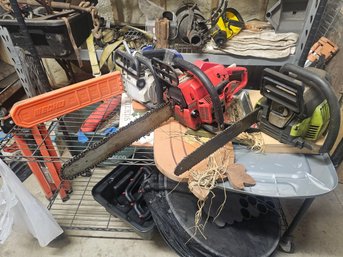 Group Of Chainsaws