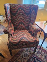 Flame Stitch Wing Back Chair By Southwood Of North Carolina