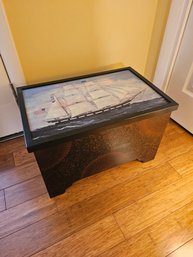 Ship Painted Wood Storage Box