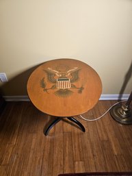Hitchcock Federal Style Stenciled Tilt Top Table With American Eagle