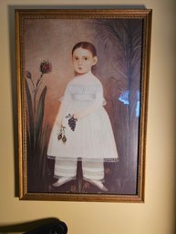 Group Of Three Primitive Prints - Nicely Framed In Glass