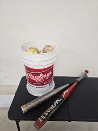 Bucket Of Balls And Bats