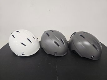 Group Of Three Bevel Helmets