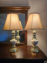 Attractive Pair Of Brass Lamps