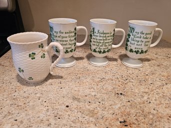 Group Of Four Irish Themed Mugs
