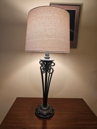 Open Wrought Metal Table Lamp