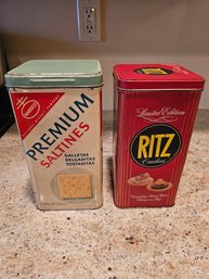 Pair Of Vintage Cracker Tins